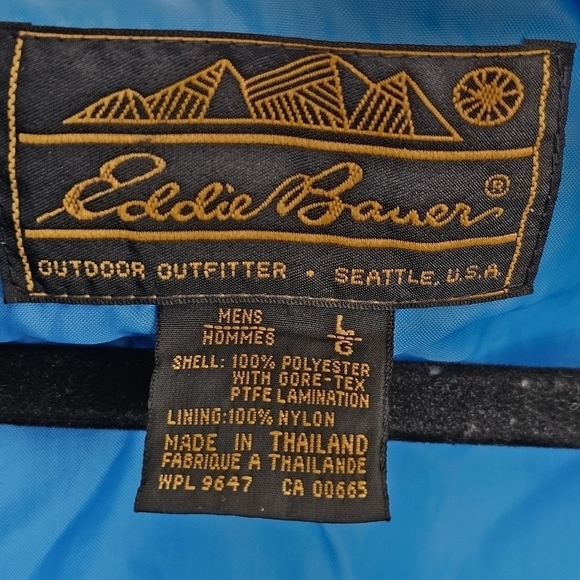 Vintage Eddie Bauer Gore-Tex Bright Blue Windbreaker Pullover Jacket Size Large - Picture 5 of 11